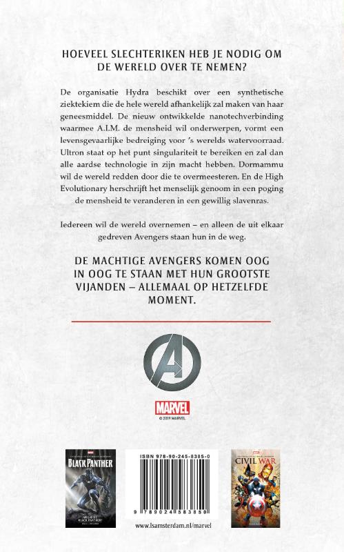 Achterkant van Avengers - Iedereen wil de wereld overnemen