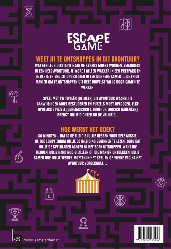Achterkant van Escape game-Gevangen op de kermis