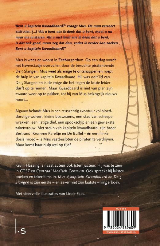 Achterkant van Mus en kapitein Kwaadbaard en De 5 slangen