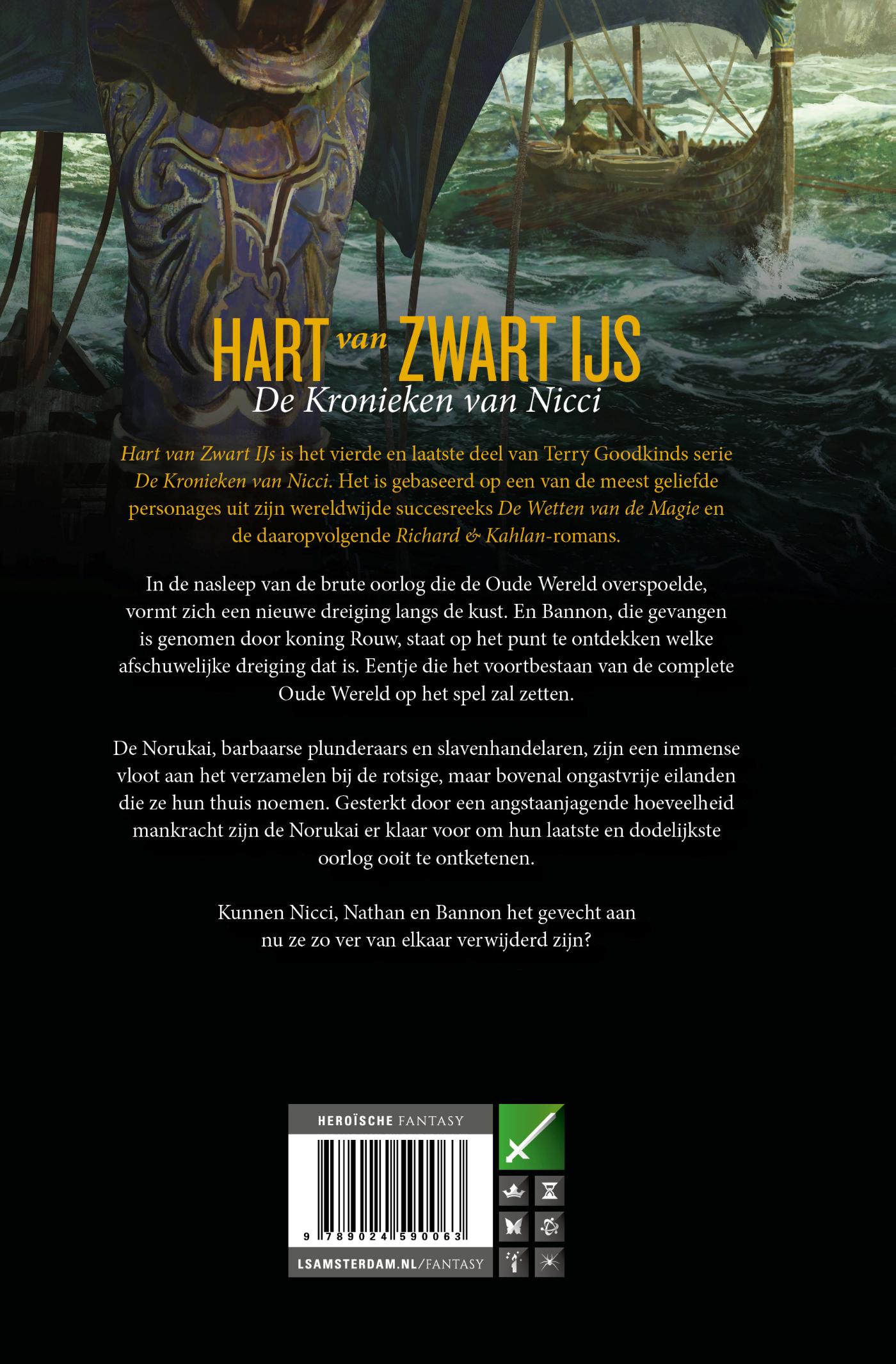Achterkant van De Kronieken van Nicci 4 - Hart van Zwart IJs