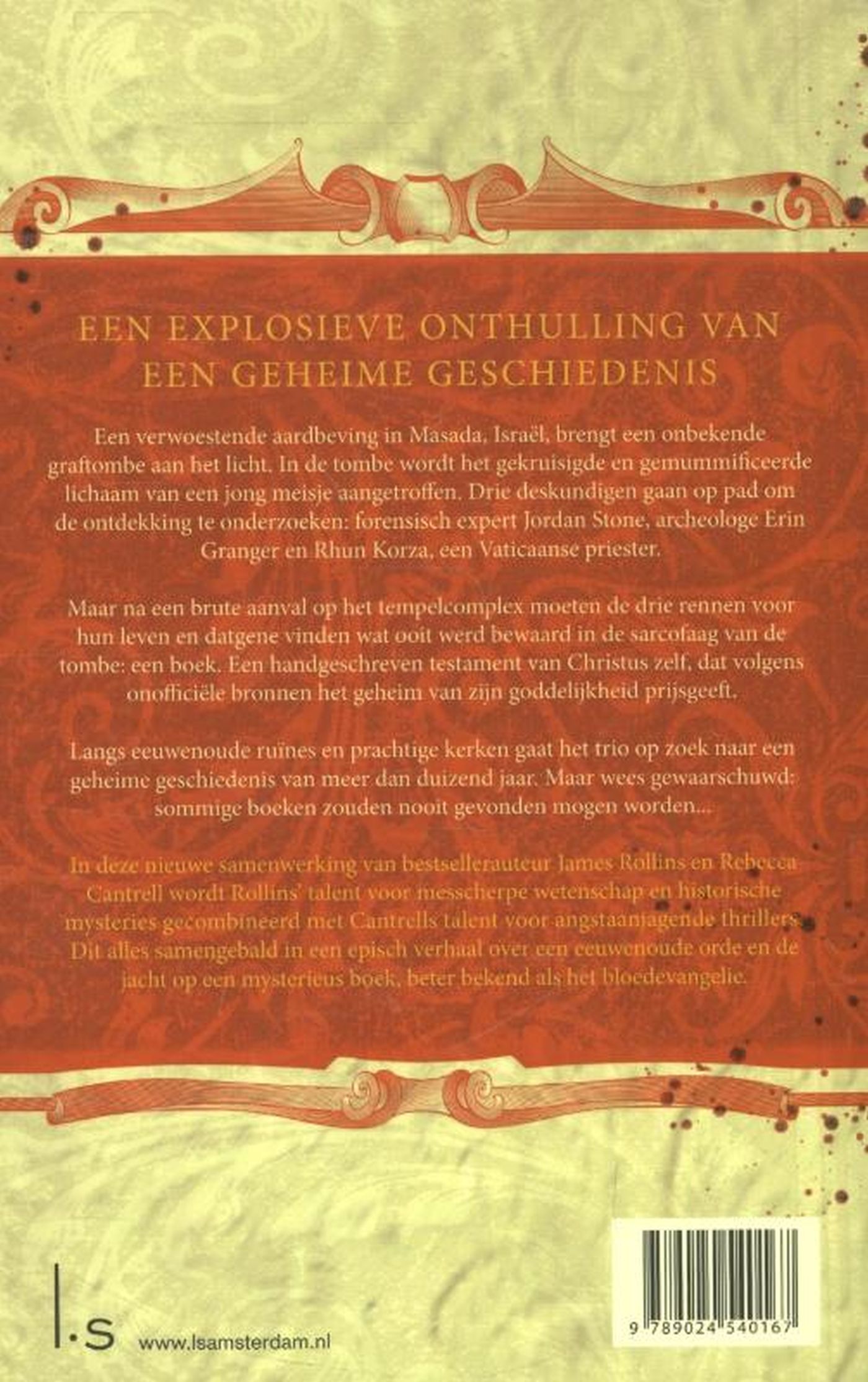 Achterkant van In bloed geschreven