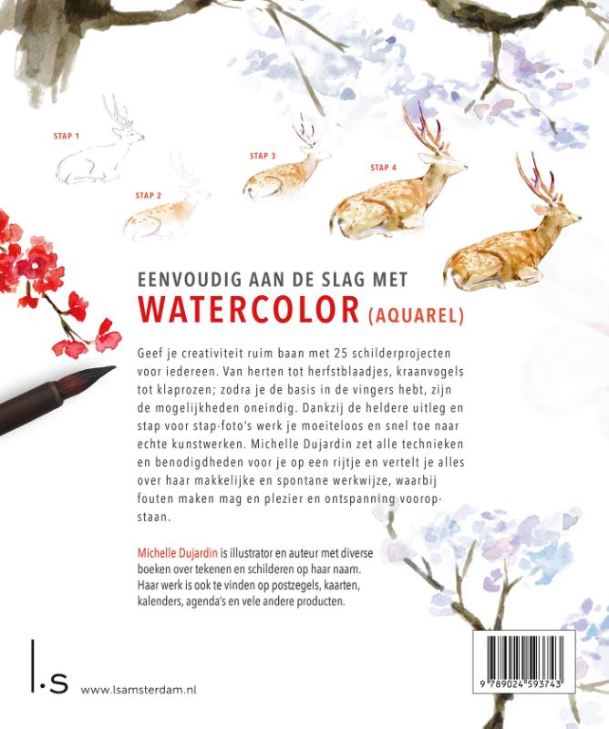 Achterkant van Watercolor in simpele stappen met Michelle Dujardin
