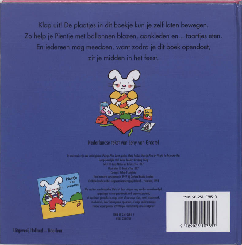 Achterkant van Pientje is jarig