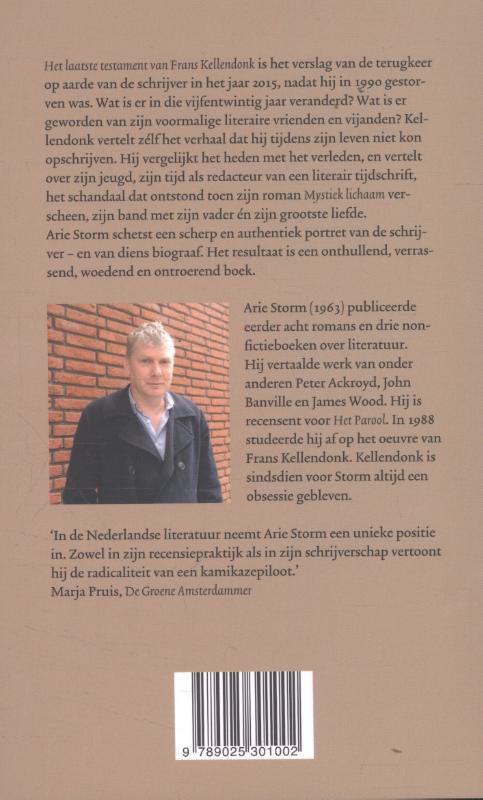 Achterkant van Het laatste testament van Frans Kellendonk