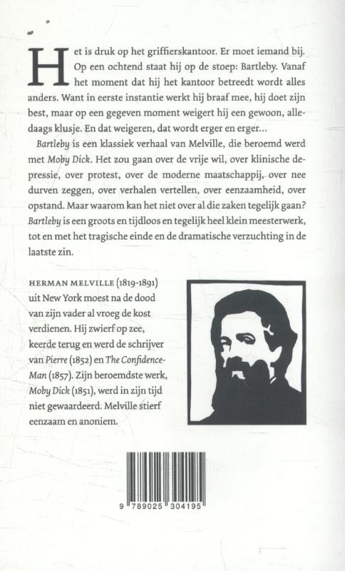 Achterkant van De klerk Bartleby