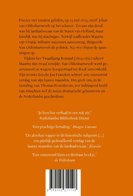 Achterkant van Het einde van Johan van Oldenbarnevelt