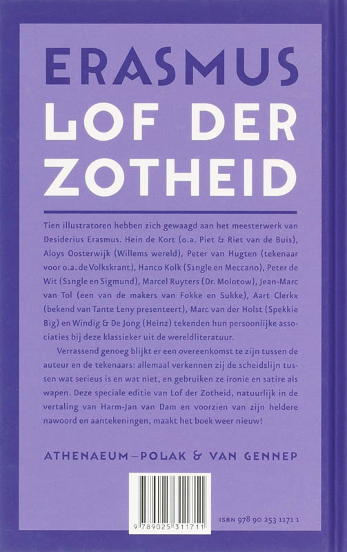 Achterkant van Lof der Zotheid