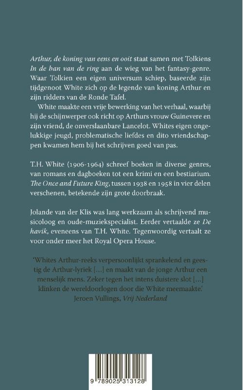 Achterkant van Arthur, de koning van eens en ooit
