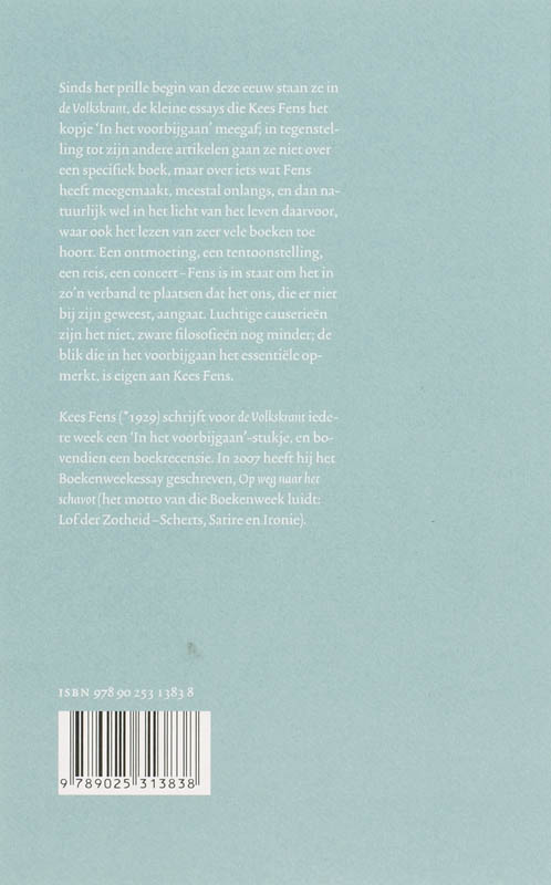Achterkant van In het voorbijgaan