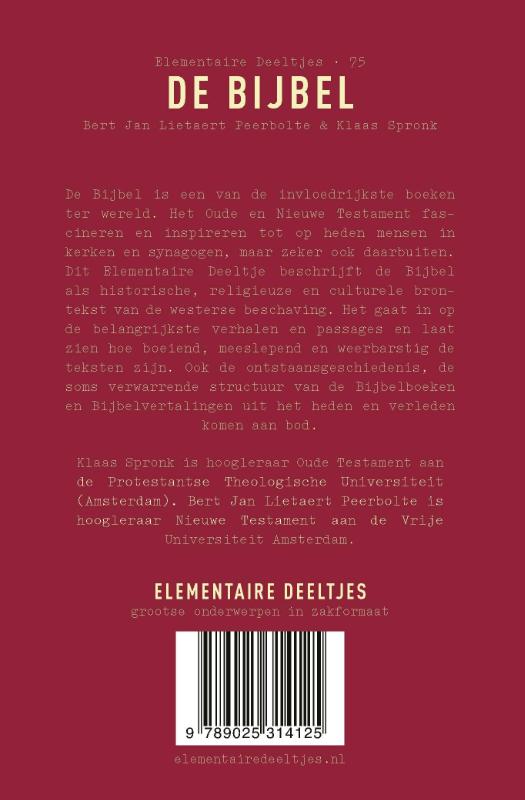 Achterkant van De Bijbel