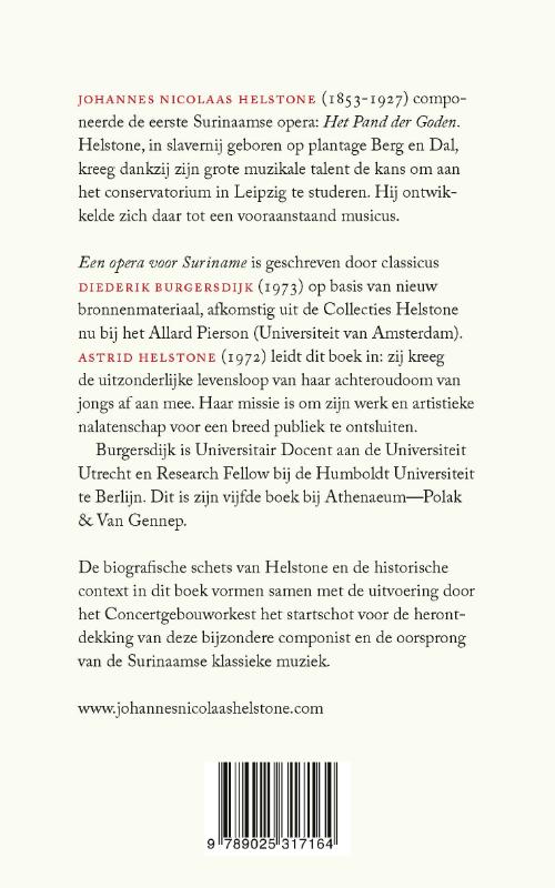 Achterkant van Een opera voor Suriname