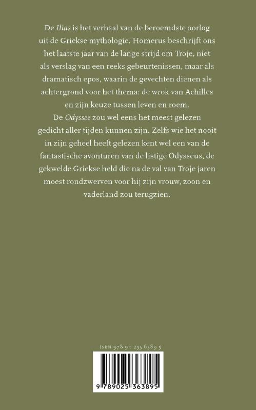 Achterkant van Ilias & Odyssee