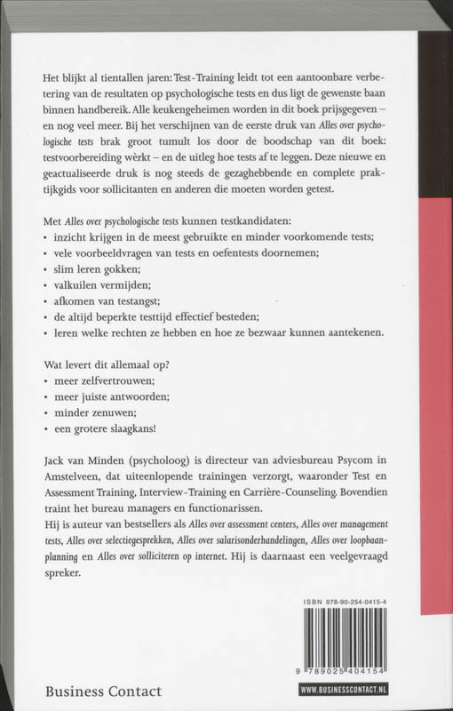 Achterkant van Alles over psychologische tests