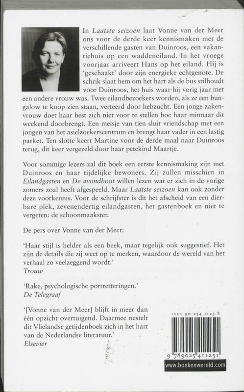 Achterkant van Laatste seizoen