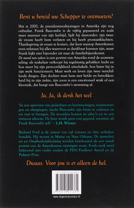 Achterkant van De stand van zaken