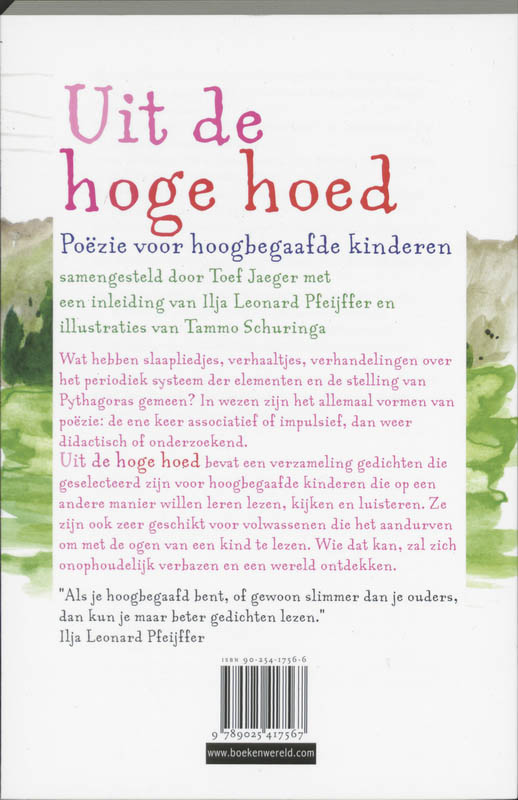 Achterkant van Uit de hoge hoed