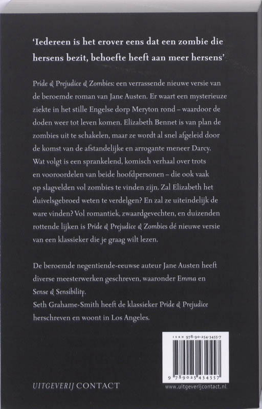 Achterkant van Pride en Prejudice en Zombies