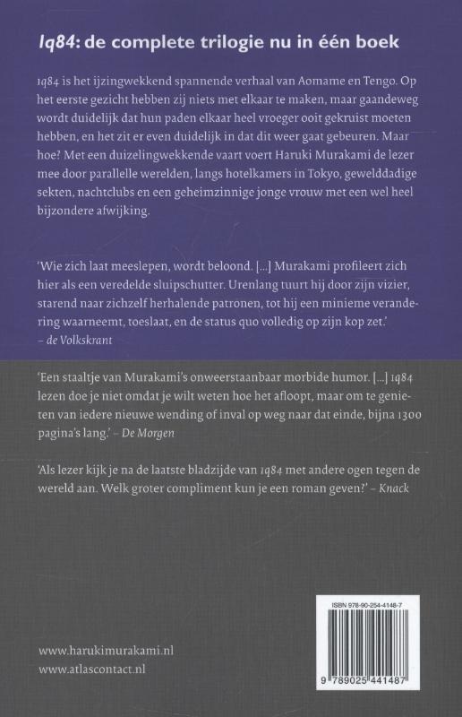 Achterkant van 1q84 (qutienvierentachtig) De complete trilogie