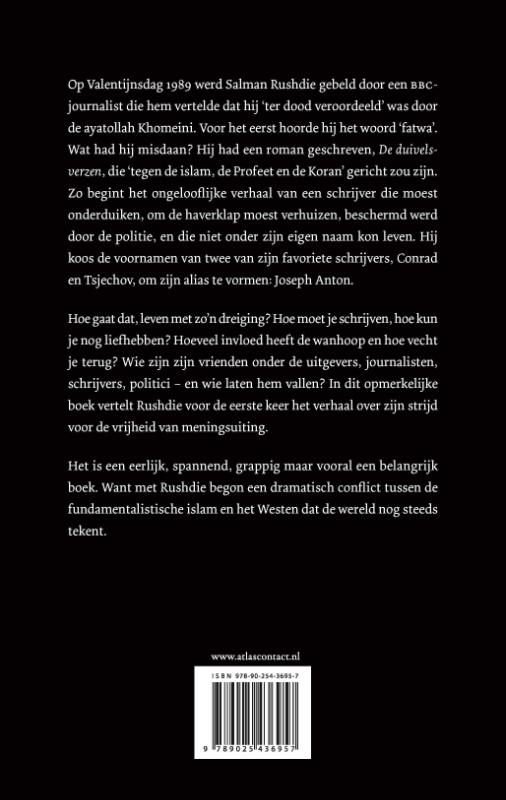 Achterkant van Joseph Anton