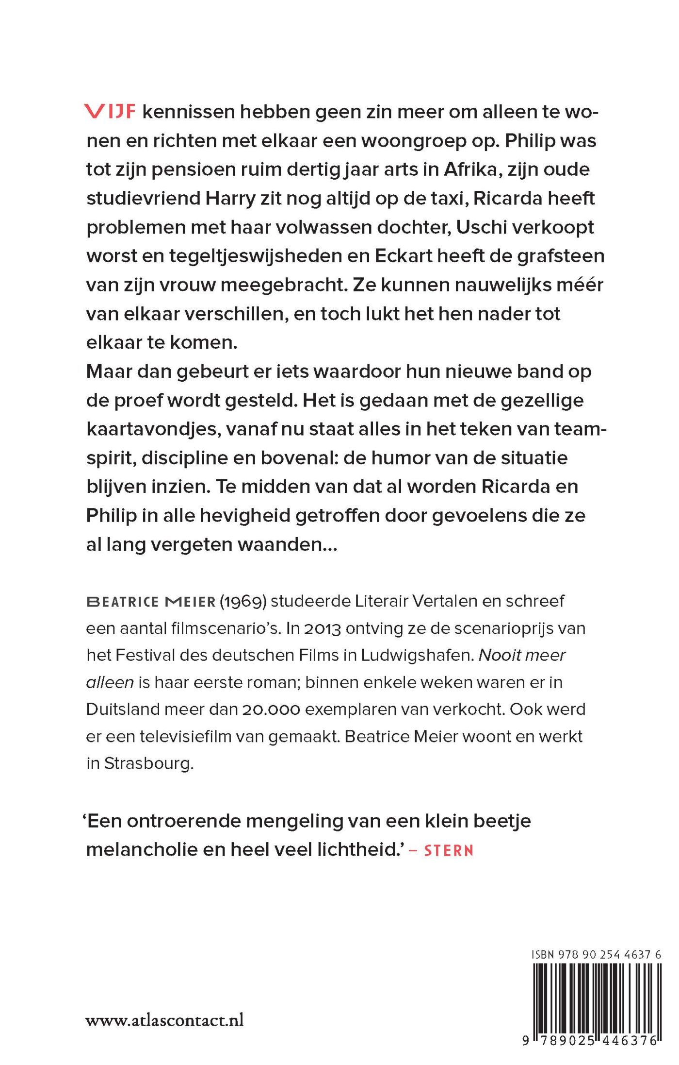 Achterkant van Nooit meer alleen