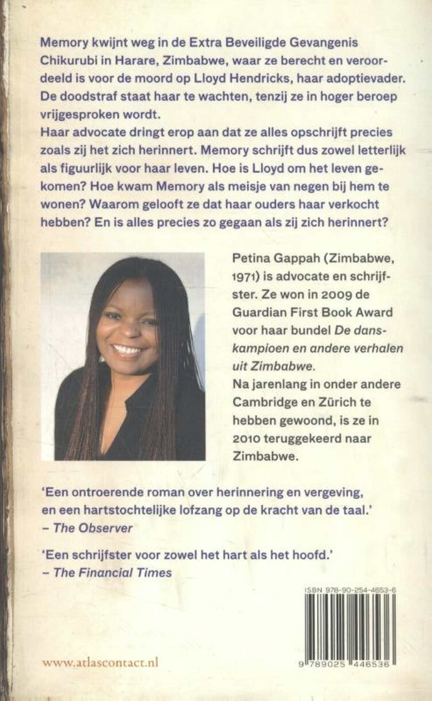 Achterkant van Het boek van memory