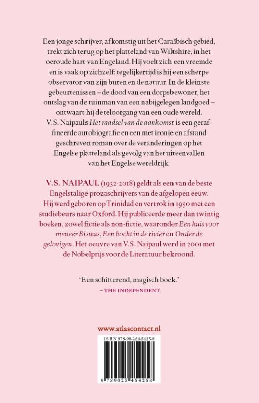 Achterkant van Het raadsel van de aankomst