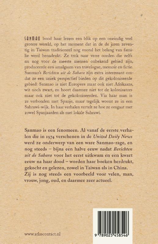 Achterkant van Berichten uit de Sahara