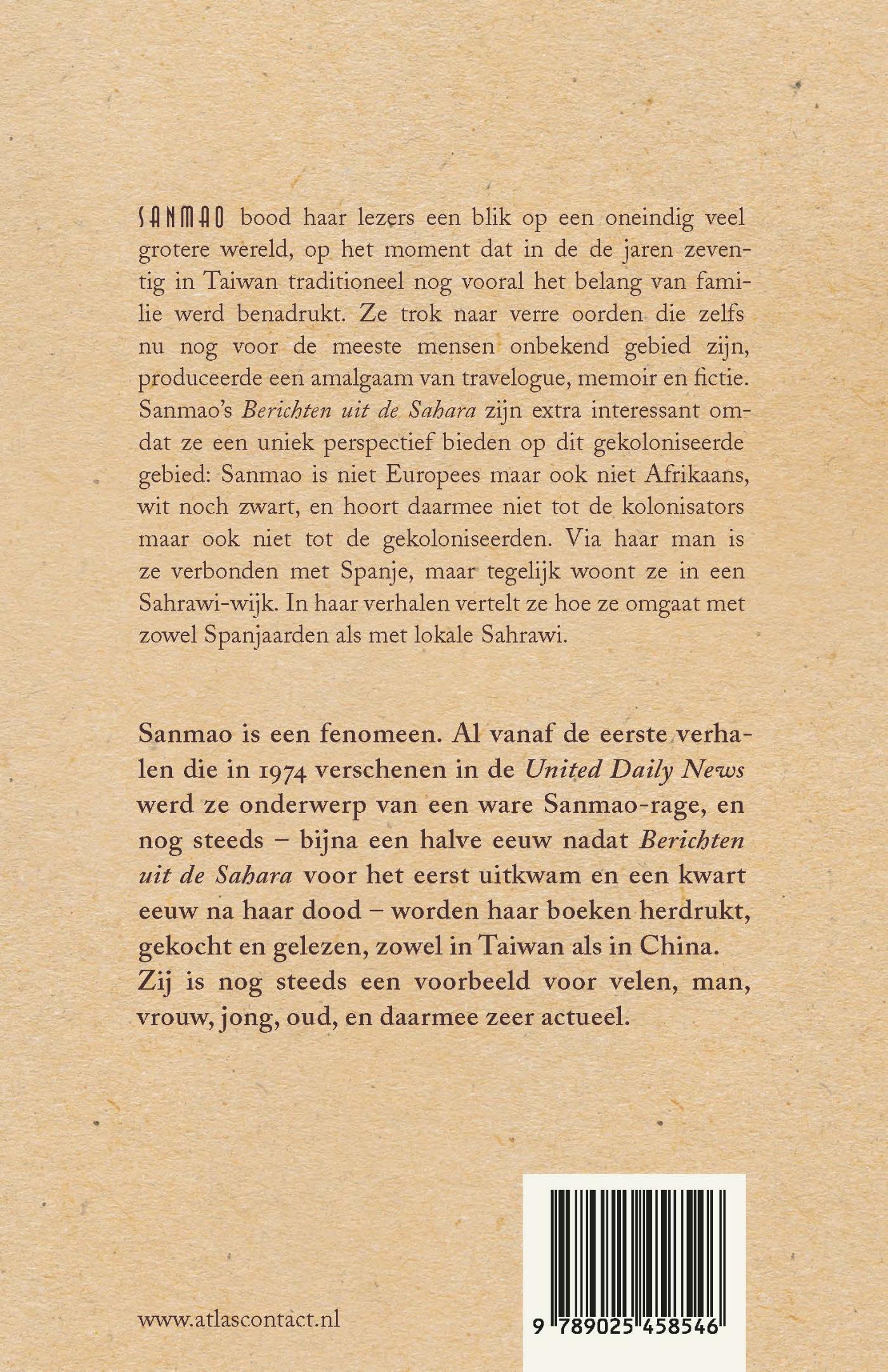 Achterkant van Berichten uit de Sahara