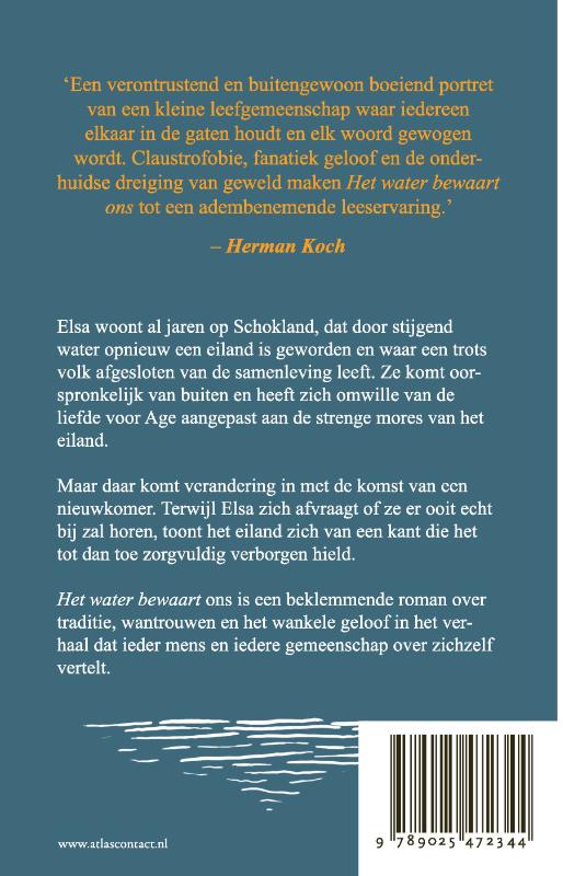 Achterkant van Het water bewaart ons