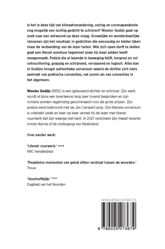 Achterkant van Poging een luchtig gedicht te schrijven