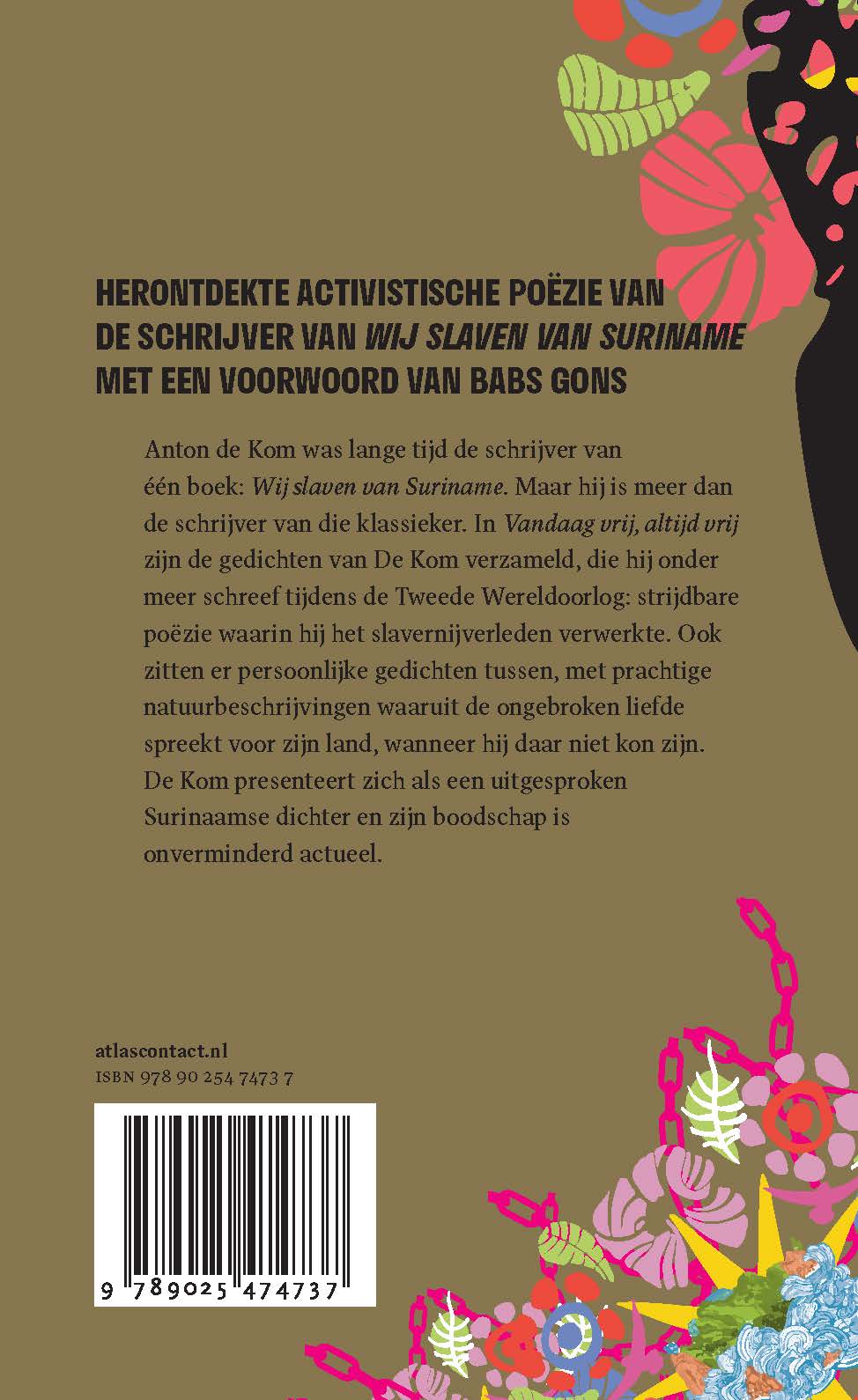 Achterkant van Vandaag vrij, altijd vrij