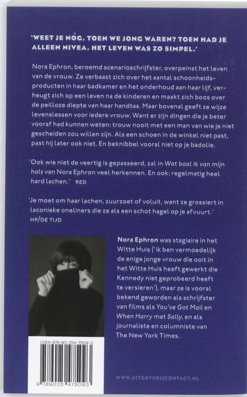 Achterkant van Wat baal ik van mijn hals