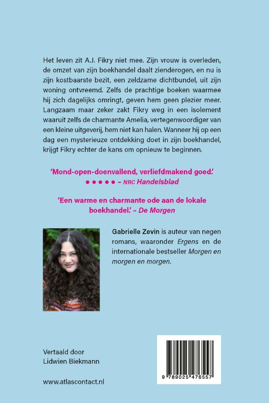 Achterkant van De verzamelde levens van A.J. Fikry