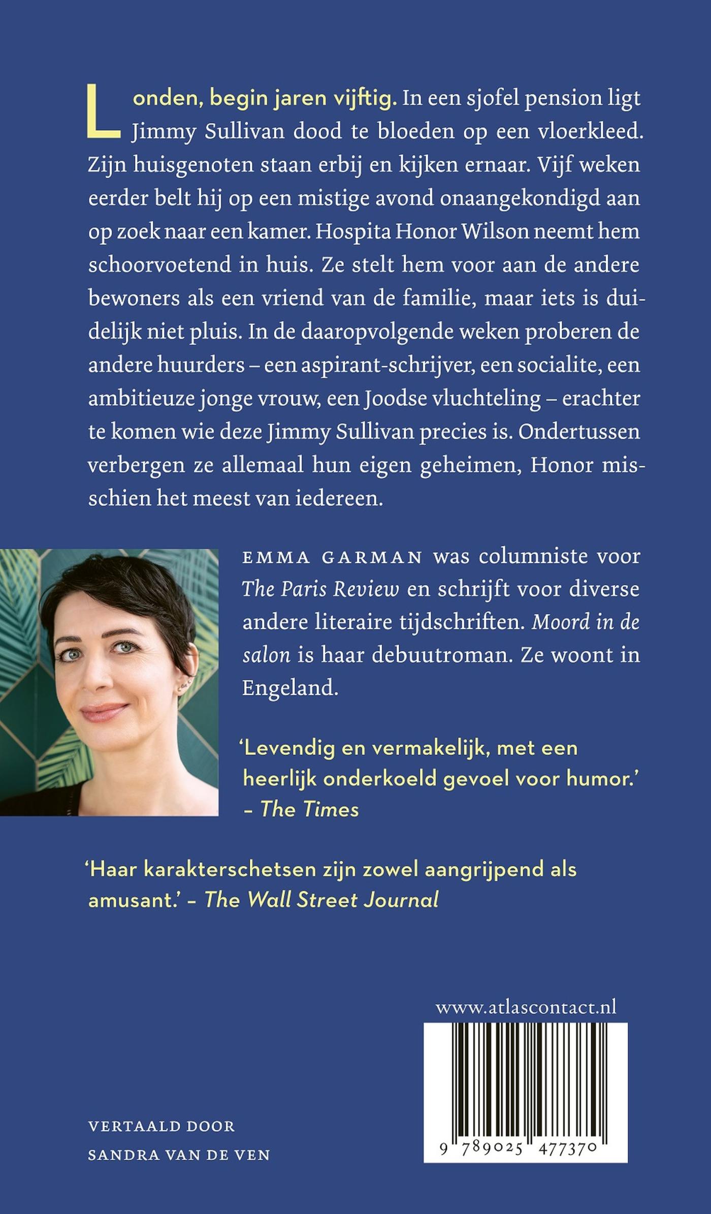 Achterkant van Moord in de salon