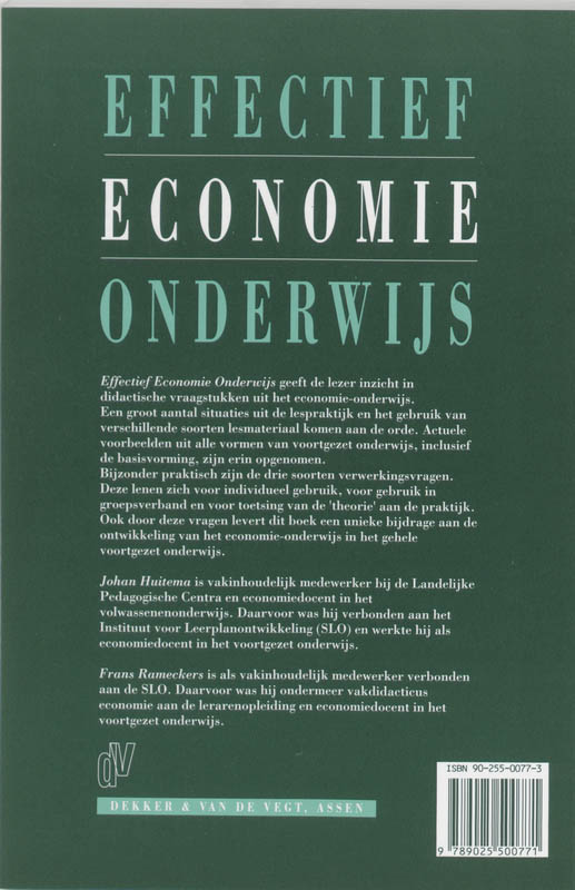 Achterkant van Effectief economie onderwijs