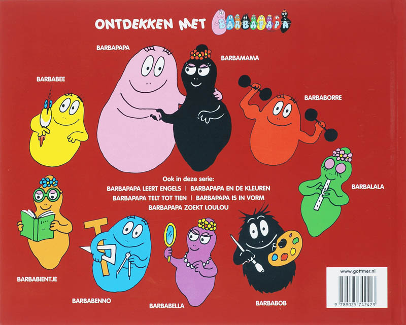 Achterkant van Barbapapa in het labyrint