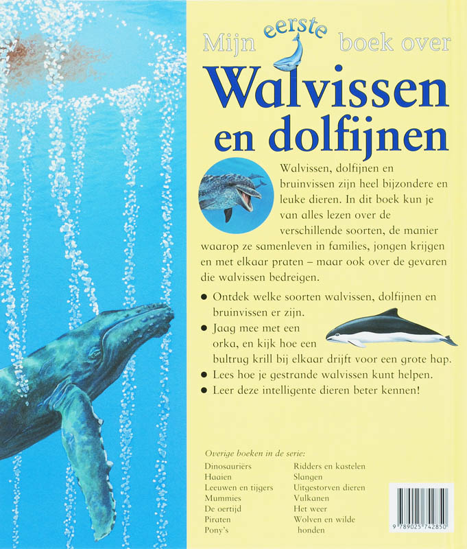 Achterkant van Mijn eerste boek over Walvissen en dolfijnen
