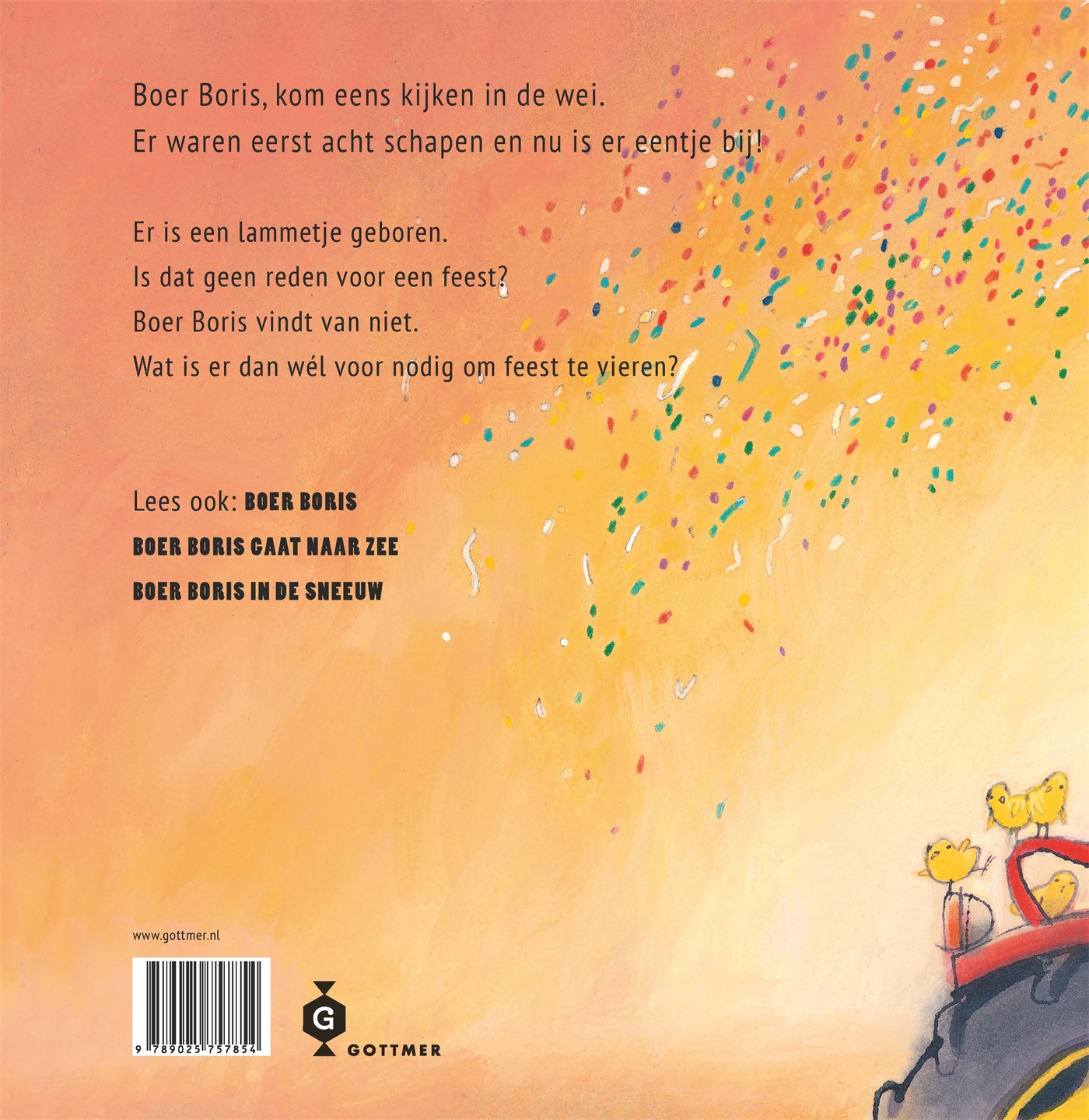 Achterkant van Boer Boris wil geen feest