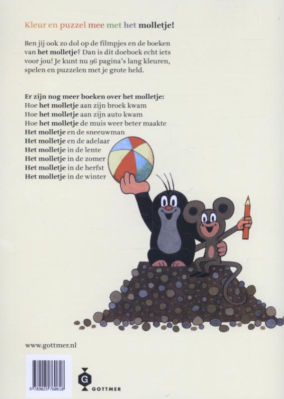 Achterkant van Kleuren, knutselen en spelen met Molletje