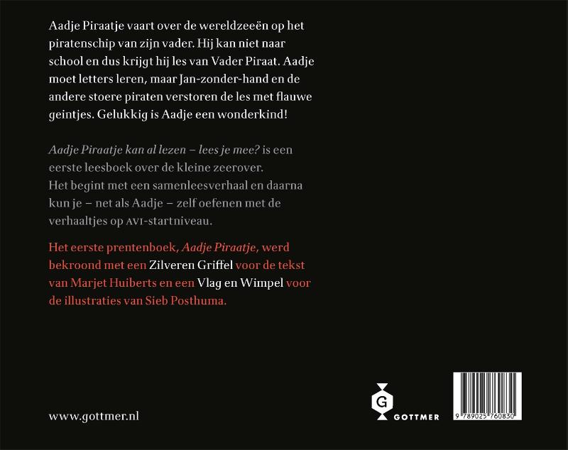 Achterkant van Aadje Piraatje kan al lezen