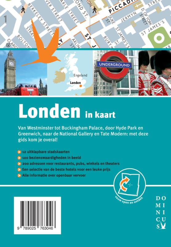 Achterkant van Londen in kaart