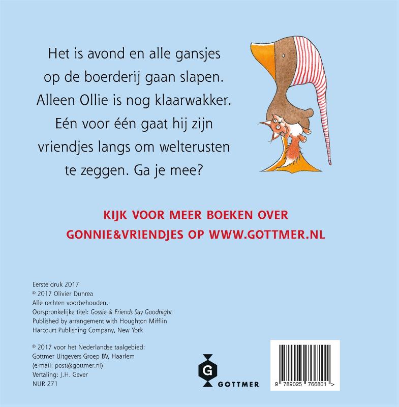 Achterkant van Gonnie & vriendjes gaan slapen