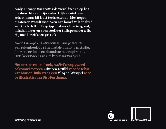 Achterkant van Aadje Piraatje kan al rekenen