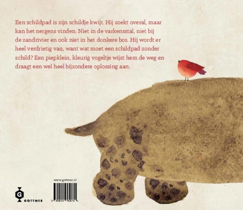 Achterkant van Een schildpad was zijn schildje kwijt