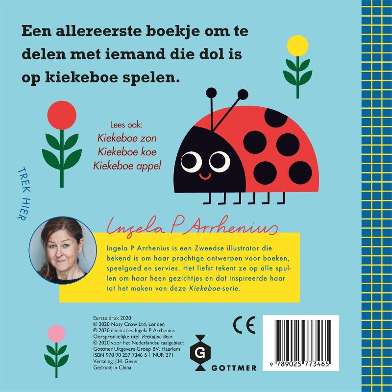 Achterkant van Kiekeboe beer
