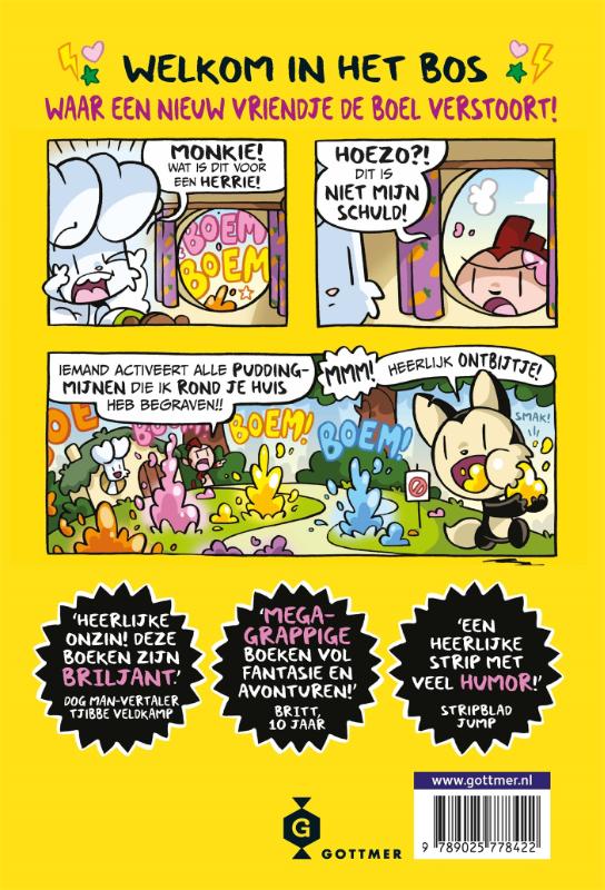 Achterkant van Bunnie vs Monkie en de supersonische maki!
