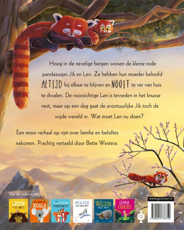 Achterkant van Beloofd is beloofd, kleine panda's