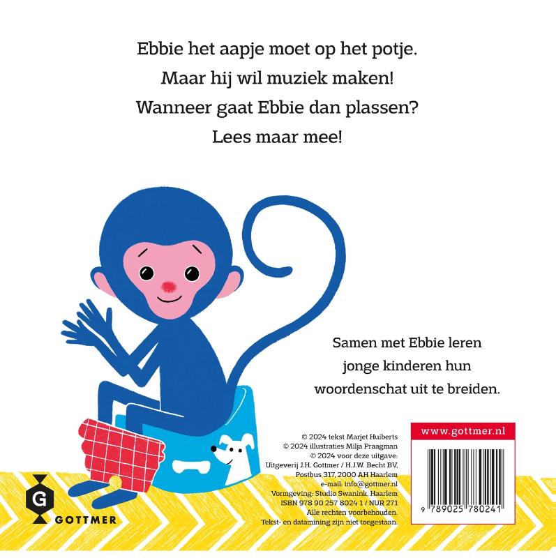 Achterkant van Ebbie maakt muziek