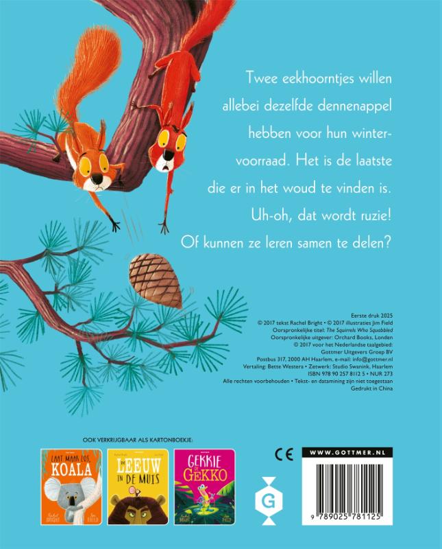 Achterkant van Twee vechtende eekhoorntjes