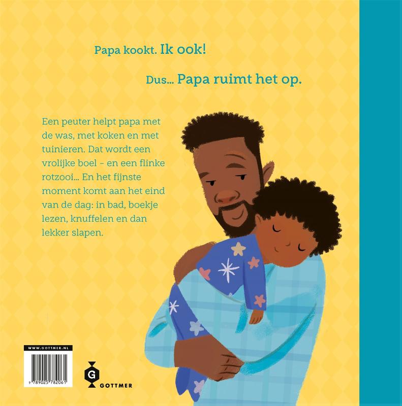 Achterkant van Papa ruimt het op
